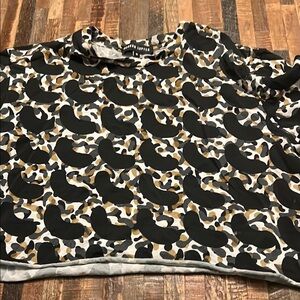 Chic Black and Brown Patterned cropped shirt